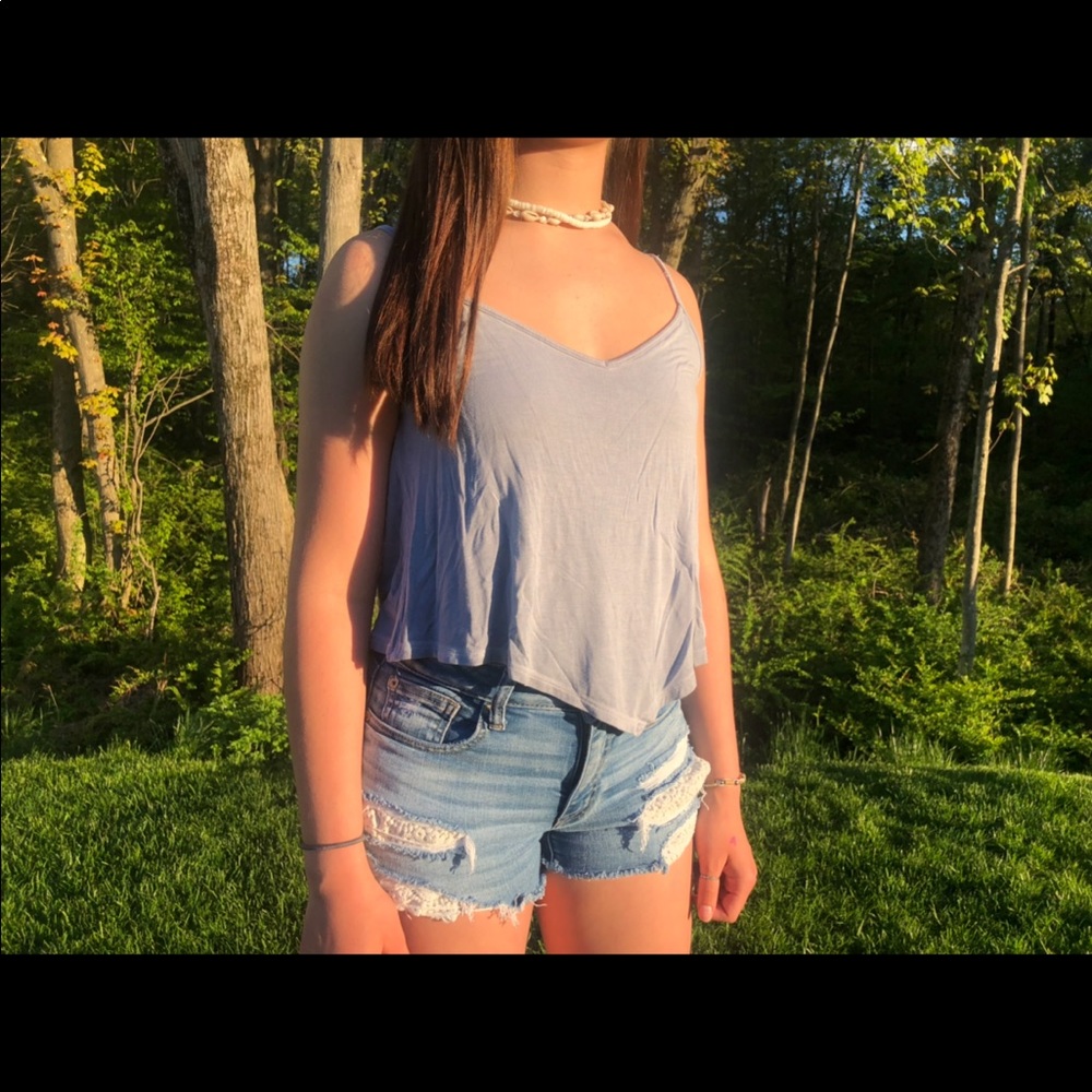 Flowy grey cropped tank top